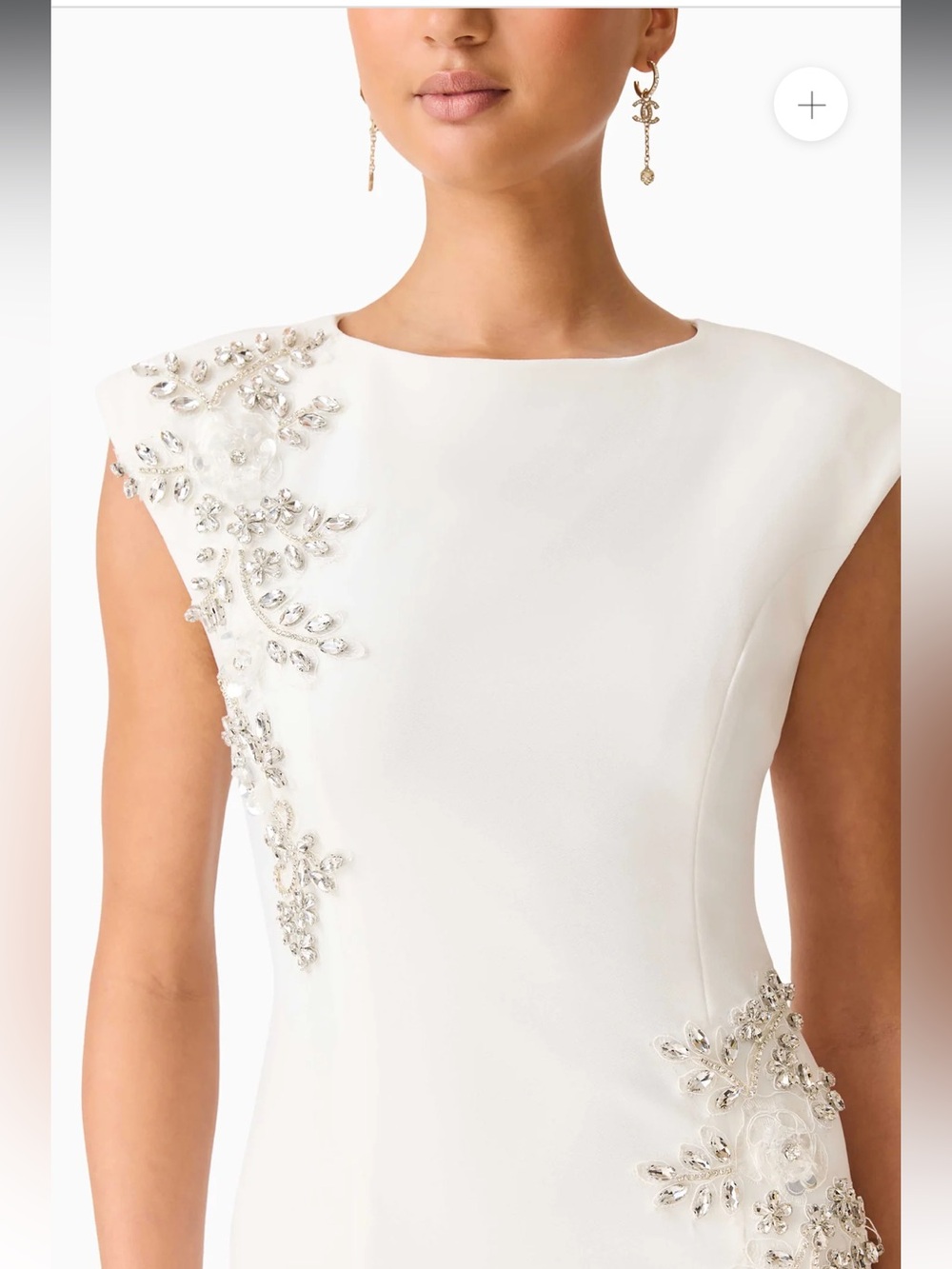 elliatt veda white 3d floral embellished diamante bridal gown maxi dress medium - Picture 12 of 14